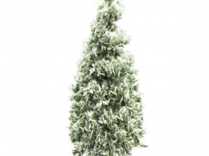 Green and Snow Coated Pine Trees Model 3D