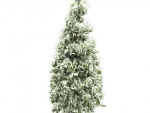 Green and Snow Coated Pine Trees 3D Model