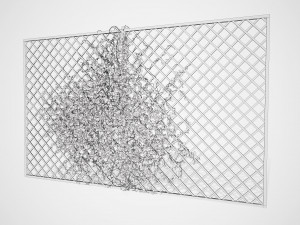 Wood Mesh Wall with Ivy Climber Model 3D