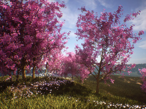 Blossom Sikora forest trees 3d scene 3D 모델