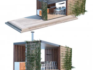 Modern Pergola Retreat 3D Model
