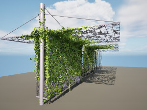Outdoor Decor with Stylish Shades and Cascading Ivy Greenery Model 3D