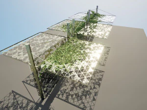 Outdoor Decor with Stylish Shades and Cascading Ivy Greenery 3D Model
