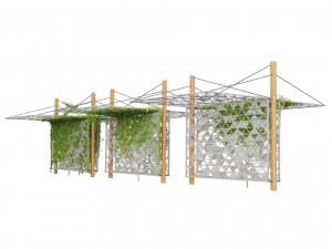 Outdoor Decor with Stylish Shades and Cascading Ivy Greenery Model 3D