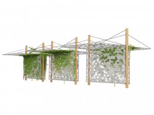 Outdoor Decor with Stylish Shades and Cascading Ivy Greenery 3D Model