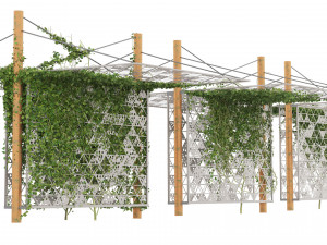 Outdoor Decor with Stylish Shades and Cascading Ivy Greenery Model 3D