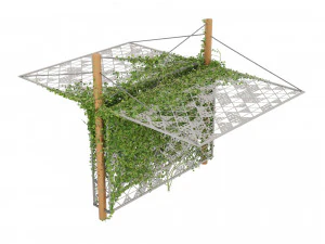 Outdoor Decor with Stylish Shades and Cascading Ivy Greenery 3D Model