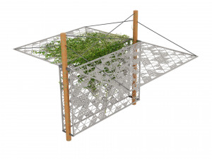 Outdoor Decor with Stylish Shades and Cascading Ivy Greenery Model 3D