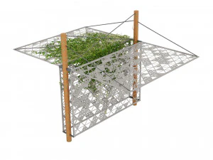 Outdoor Decor with Stylish Shades and Cascading Ivy Greenery 3D Model