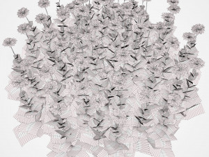 Colorful Common Daisy flowers bush 3D 모델