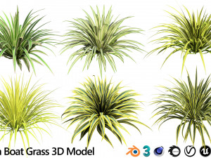 Banana Boat grass 3d Pack Modèle 3D