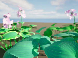 Breathtaking Blue Mouse Ears Hosta in All Seasons 3D Model