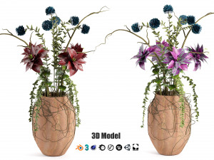 Intricate of the Gloom Flower Pot 3D मॉडल