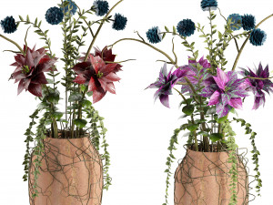 Intricate of the Gloom Flower Pot 3D Модель
