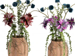 Intricate of the Gloom Flower Pot 3D Model