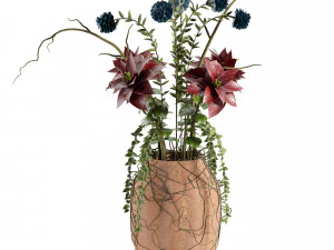 Intricate of the Gloom Flower Pot 3D Model