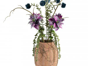 Intricate of the Gloom Flower Pot 3D Model