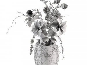 Intricate of the Gloom Flower Pot 3D Model