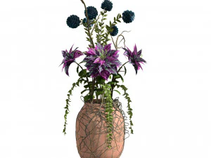 Intricate of the Gloom Flower Pot 3D Model
