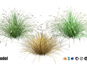 Low poly Little Bunny Fountain Grass 3D Model
