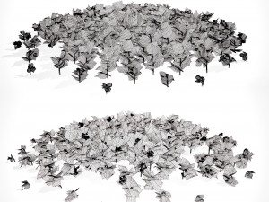 Evergreen Kinnikinnick Bearberry shrubs 3D Model