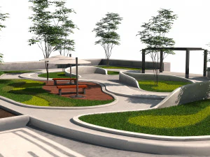 Island Beds Park 3D-Oase 3D Modell