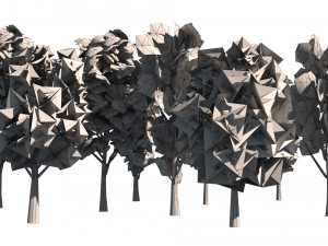 Game ready Grijze Lombardy Poplar trees 3Dモデル