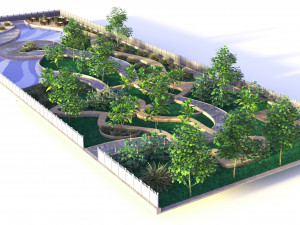 Rectangular Park Garden 3D 모델