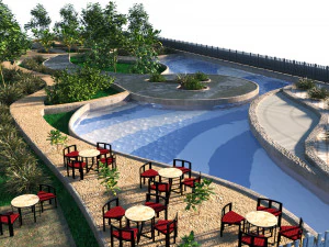 Rechthoekige parktuin 3D Model