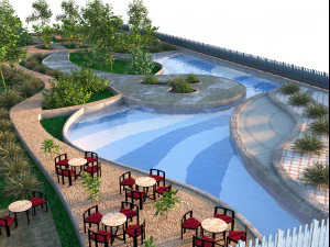 Rechthoekige parktuin 3D Model