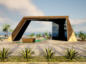 City Park with outdoor furniture 3D 3D Model