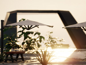 City Park with outdoor furniture 3D 3D Model