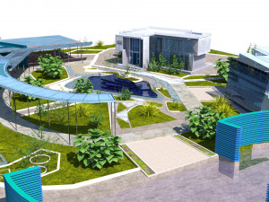 Urban Oasis Modern Park Landscape 3D Model