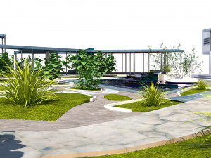 Urban Oasis Modern Park Landscape 3D Model