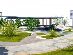 Urban Oasis Modern Park Landscape 3D Model