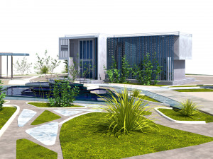 Urban Oasis Modern Park Landscape 3D Model