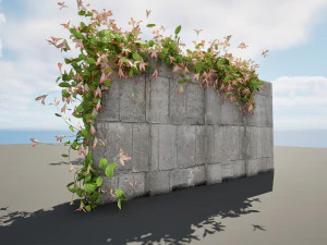 Lush Honeysuckle Garden 3D Model