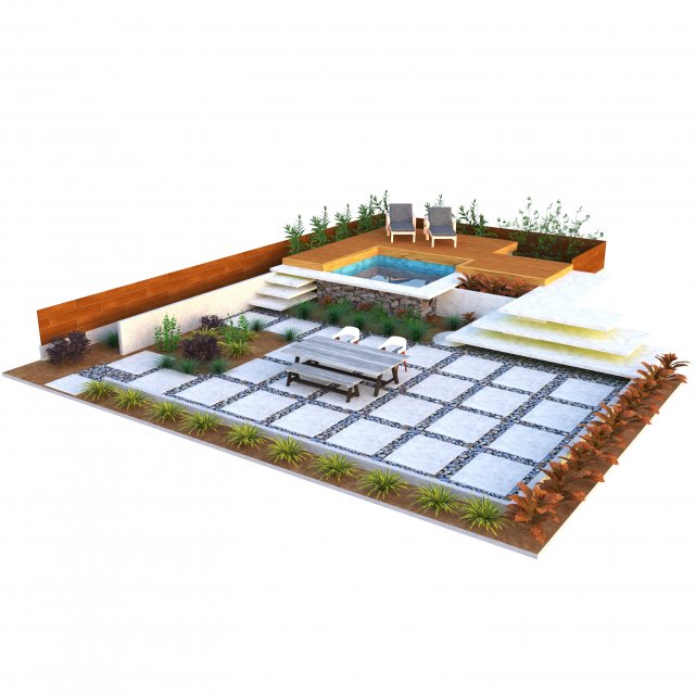 Contemporary Outdoor Space Modello 3D .c4d .max .obj .3ds .fbx .stl .blend 