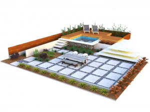 現代的な屋外スペース 3Dモデル