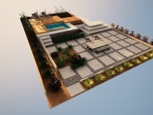 Contemporary Outdoor Space Modello 3D
