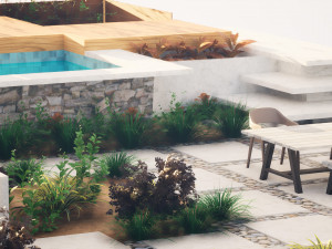 Contemporary Outdoor Space Modello 3D