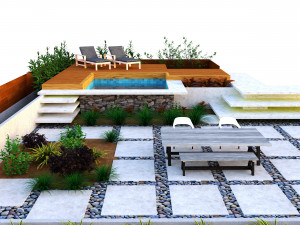 Contemporary Outdoor Space Modello 3D