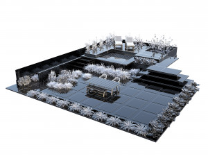 Contemporary Outdoor Space Modello 3D