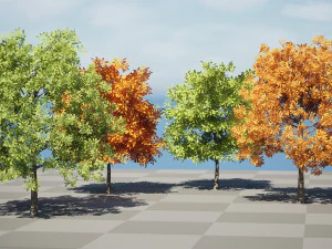 Low Poly Plane Tree Variety Pack with free 3D Model