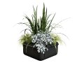 Of Black Street Planter with Flowers 3D Model