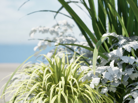 Of Black Street Planter with Flowers 3D Модель