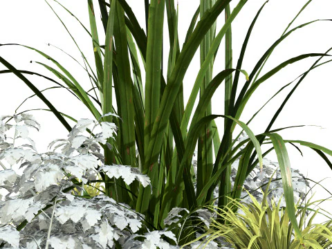Of Black Street Planter with Flowers 3D Model