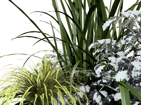 Of Black Street Planter with Flowers 3D Модель
