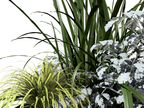 Of Black Street Planter with Flowers 3D Model