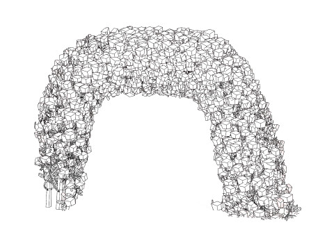 White Crepe Jasmine Arch 3D Asset 3D 模型